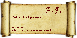 Paki Gilgames névjegykártya